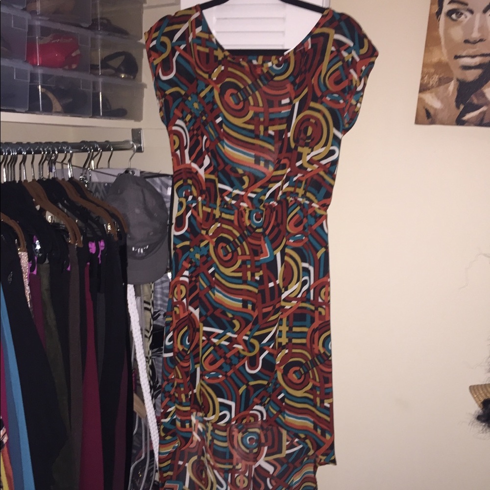 Multicolored Hi-Lo Dress